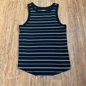 SO Black and White Striped Tank Top